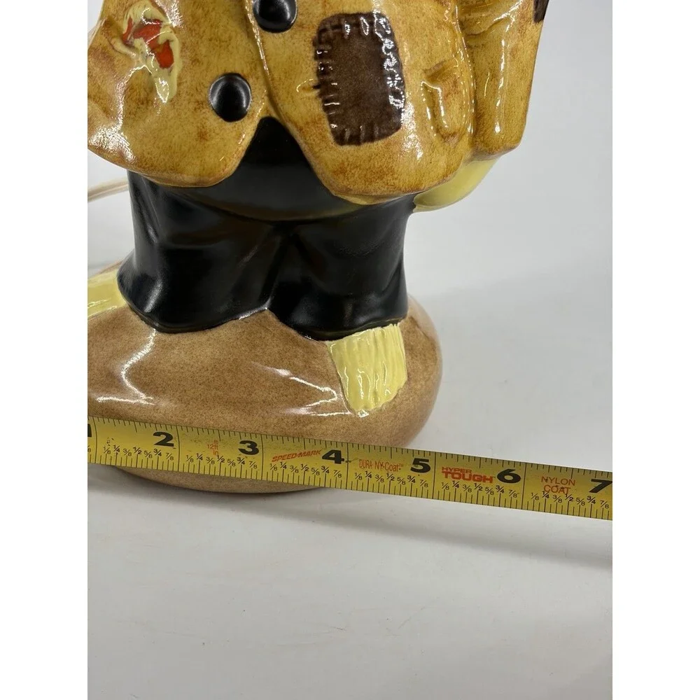 Vintage Yozie Ceramic Orange Pumpkin Head Halloween Light